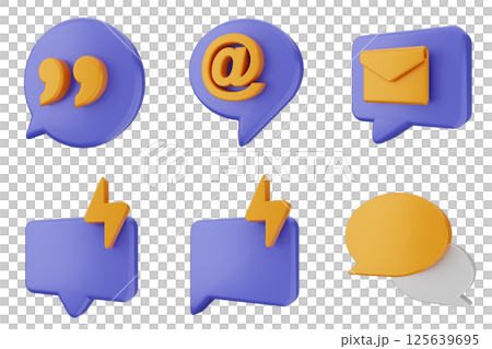 3d chat speech talk bubble icon illustration icon set bundle 3d chat speech talk bubble icon illustration icon set bundle 125639695