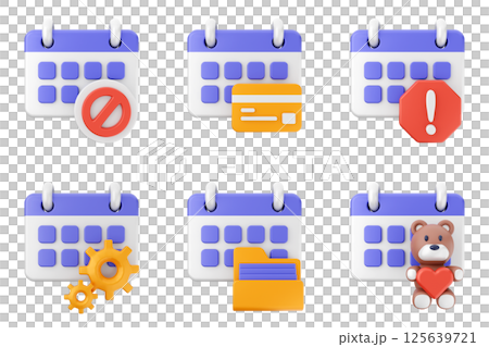 3d calendar icon set bundle 3d calendar icon set bundle 125639721