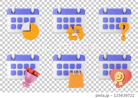 3d calendar icon set bundle 3d calendar icon set bundle 125639722