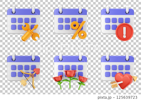 3d calendar icon set bundle 3d calendar icon set bundle 125639723