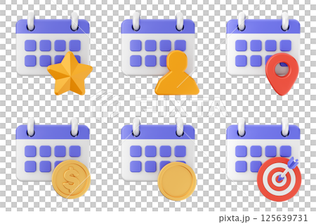 3d calendar icon set bundle 3d calendar icon set bundle 125639731