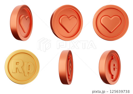 3d coin money currency finance payment investment icon set bundle 125639738