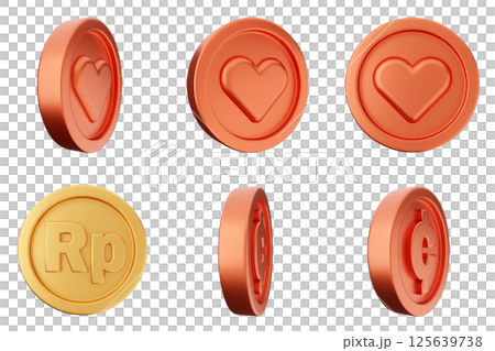 3d coin money currency finance payment investment icon set bundle 125639738