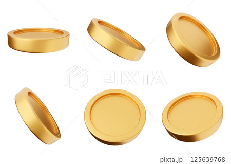 3d coin money currency finance payment investment icon set bundle 125639768