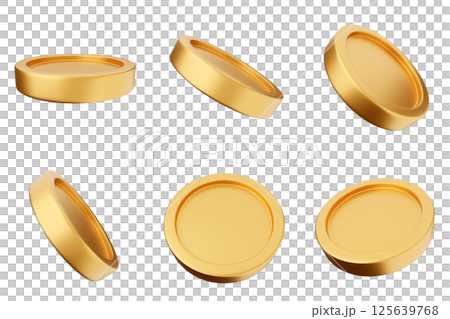 3d coin money currency finance payment investment icon set bundle 125639768