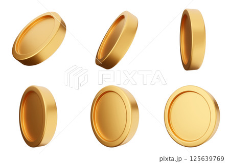 3d coin money currency finance payment investment icon set bundle 125639769