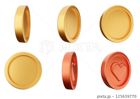 3d coin money currency finance payment investment icon set bundle 125639770