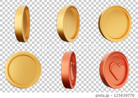 3d coin money currency finance payment investment icon set bundle 125639770