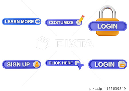 3d text box click button icon set bundle 3d text box click button icon set bundle 125639849