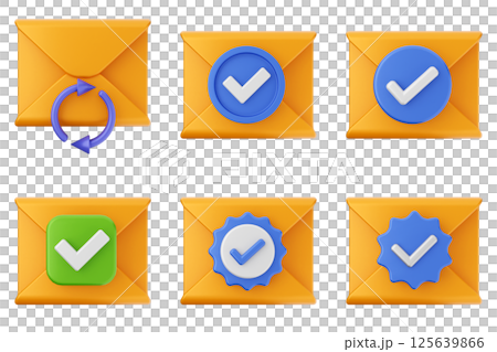 3d mail email message chat envelope icon set bundle 125639866