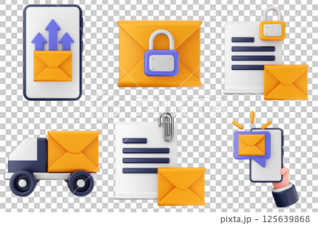 3d mail email message chat envelope icon set bundle 3d mail email message chat envelope icon set bundle 125639868