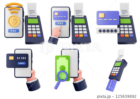 3d payment money icon set bundle 3d payment money icon set bundle 125639892