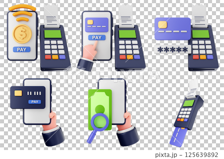 3d payment money icon set bundle 3d payment money icon set bundle 125639892