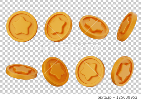 3d coins gold icon illustration 125639952