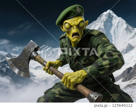 昆虫型宇宙人マンティスマンのロッキー山脈での戦闘 昆虫型宇宙人マンティスマンのロッキー山脈での戦闘 125640112