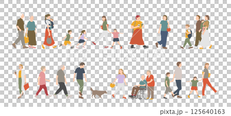 一組行走的人 125640163