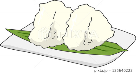 お皿に乗ったおにぎり 125640222