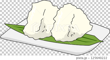 お皿に乗ったおにぎり 125640222