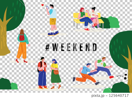 People spending time in the park 125640717