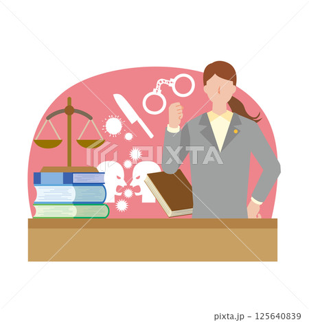 女性弁護士のイラスト 125640839