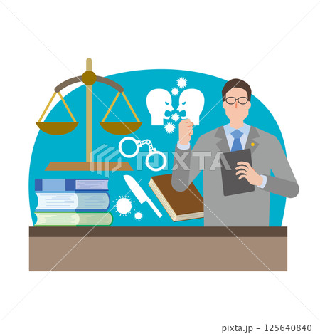 男性弁護士のイラスト 男性弁護士のイラスト 125640840