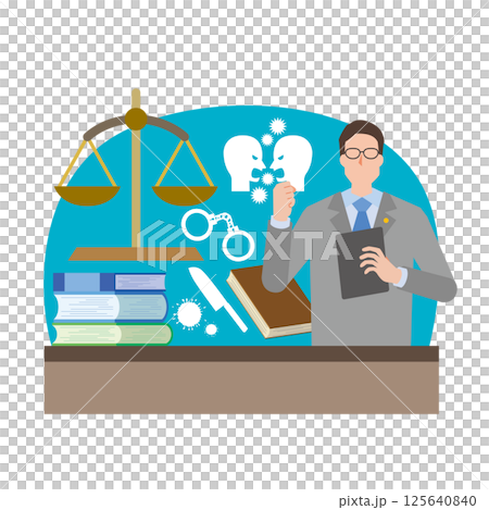 男性弁護士のイラスト 男性弁護士のイラスト 125640840