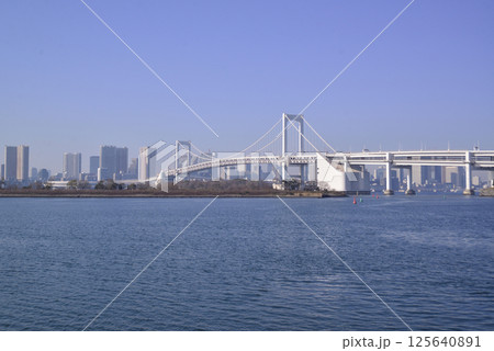豊洲ぐるり公園から見たレインボーブリッジ 125640891