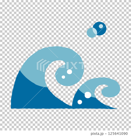 Wave splashes - Cute illustration of waves 125641090