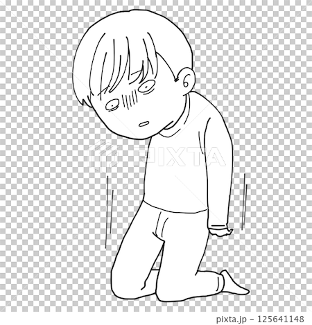 Man falling to his knees (white) 125641148