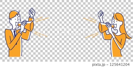 Frame of men and women cheering 125641204