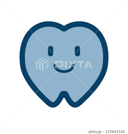 笑顔を浮かべた歯のキャラクターアイコン 笑顔を浮かべた歯のキャラクターアイコン 125641316