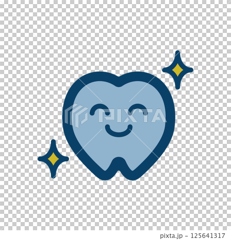 Smiling teeth character icon 125641317