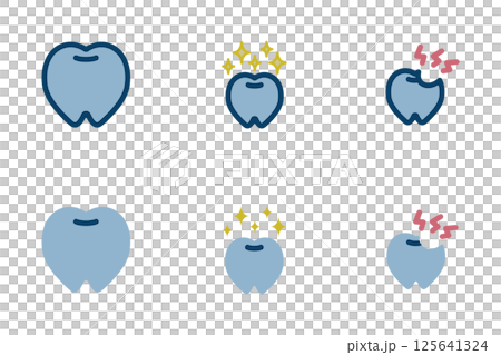 simple tooth icon set simple tooth icon set 125641324