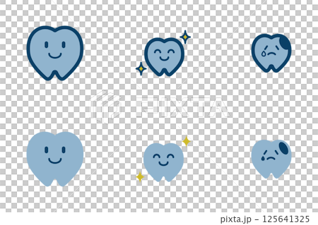 Tooth character icon set Tooth character icon set 125641325