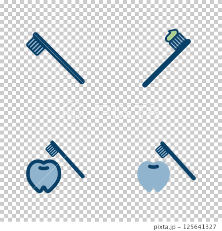 牙刷圖示插圖集 牙刷圖示插圖集 125641327