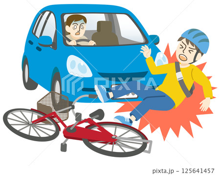 車と自転車事故　交通事故 125641457