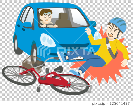 車と自転車事故　交通事故 125641457