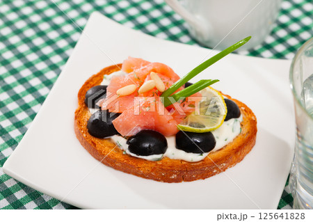 Canape with salmon Canape with salmon 125641828