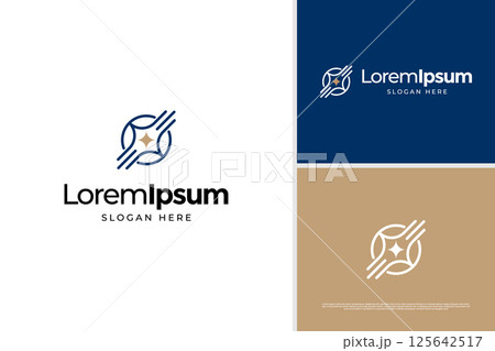 Star technology elegant logo vector design template 125642517