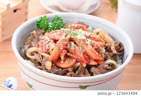 ナポリタン牛丼 ( 洋風牛丼 ) ナポリタン牛丼 ( 洋風牛丼 ) 125643494