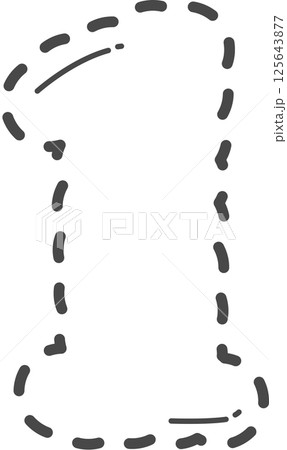 Dotted cute number tracing. Number 1.のイラスト素材 [125643877] - PIXTA
