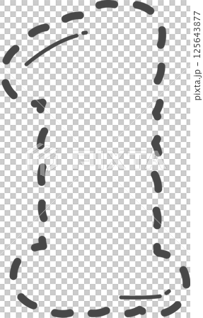 Dotted cute number tracing. Number 1.のイラスト素材 [125643877] - PIXTA
