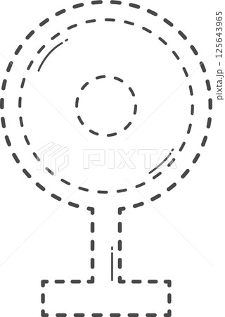 Dotted line of home furniture. Fan. Dotted line of home furniture. Fan. 125643965