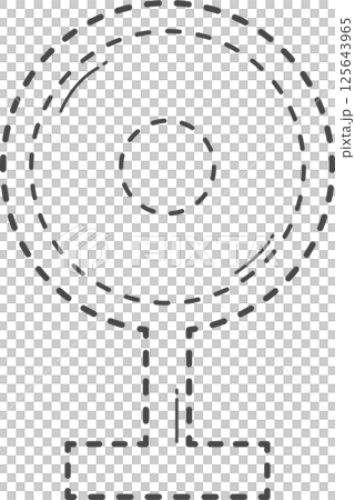 Dotted line of home furniture. Fan. Dotted line of home furniture. Fan. 125643965