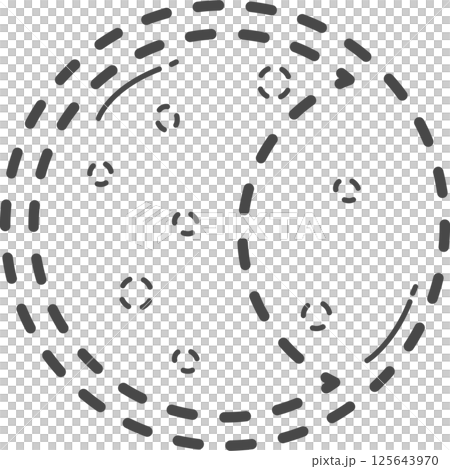 Dotted climate change illustration. Half moon. 125643970