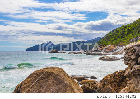 Praia Lopes Mendes beach on tropical island Ilha Grande Brazil. 125644282