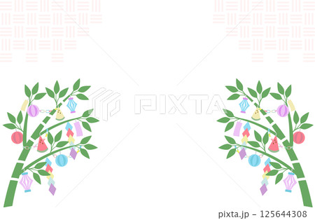 七夕飾りのフレーム背景イラスト素材 125644308