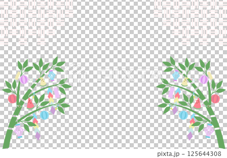 七夕飾りのフレーム背景イラスト素材 125644308