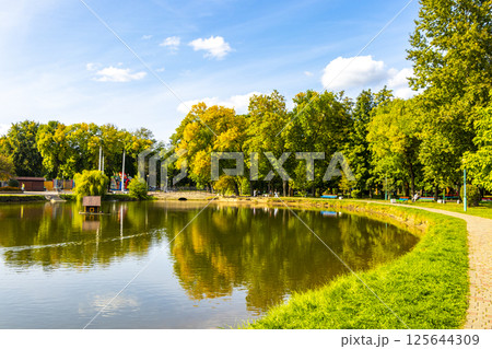 Brest City Park Belarus green nature river lake pond landscape. Brest City Park Belarus green nature river lake pond landscape. 125644309
