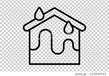 Simple icon vector illustration of a leaky house 125644545